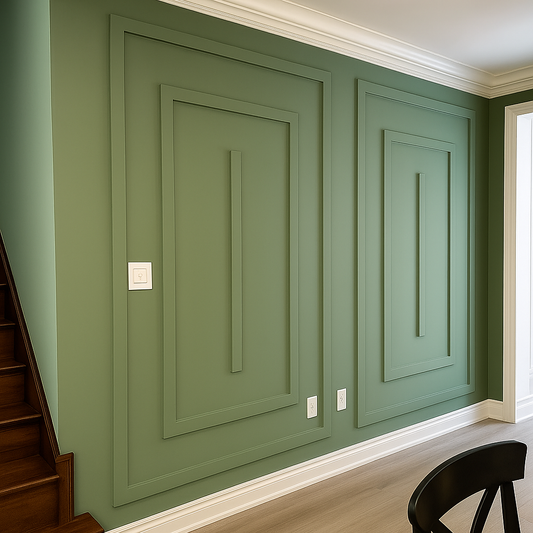 Modern Design Wall Molding Kit - Ready to Assemble | 2 Nested Frames | Pre-Cut & Primed