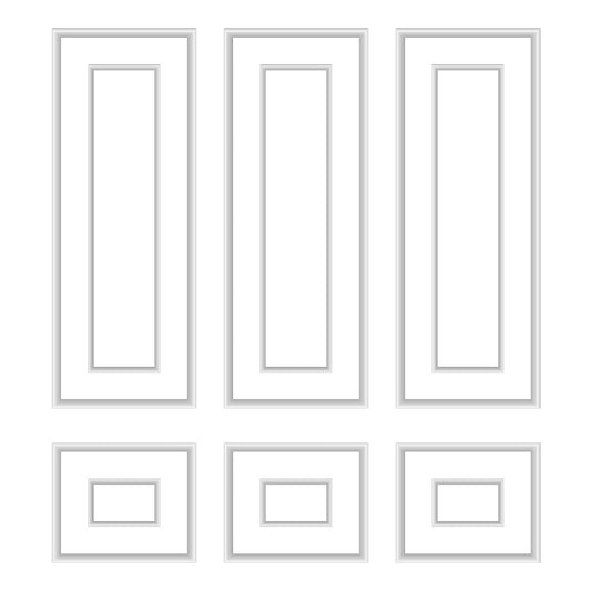 Wall Molding Package - 3 Upper & 3 Bottom Nested Frames | Easy Installation