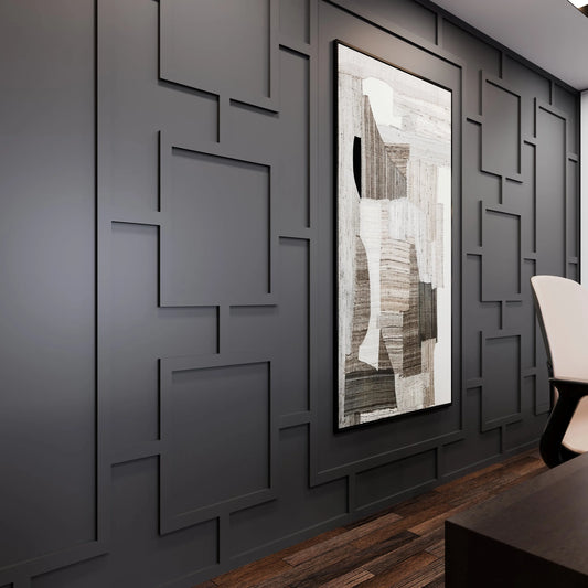 Contemporary Wall Molding Kit - Easy Assembly for Living Areas | Pre-Cut & Primed - Highest Quality Wall Moldings and Decor Products at Birdeco