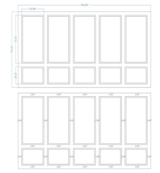 Custom-made wall molding design by Birdeco, showcasing intricate wall molding details for Heather W.'s interior space.