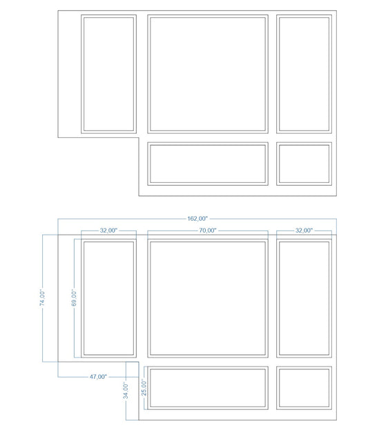 Custom-Made Wall Molding Design Service for Marc W. by Birdeco