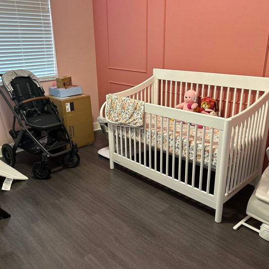 wall frame kit installed in a kids room