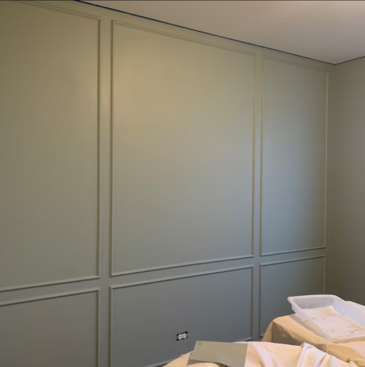 Precut wall accent installed evenly