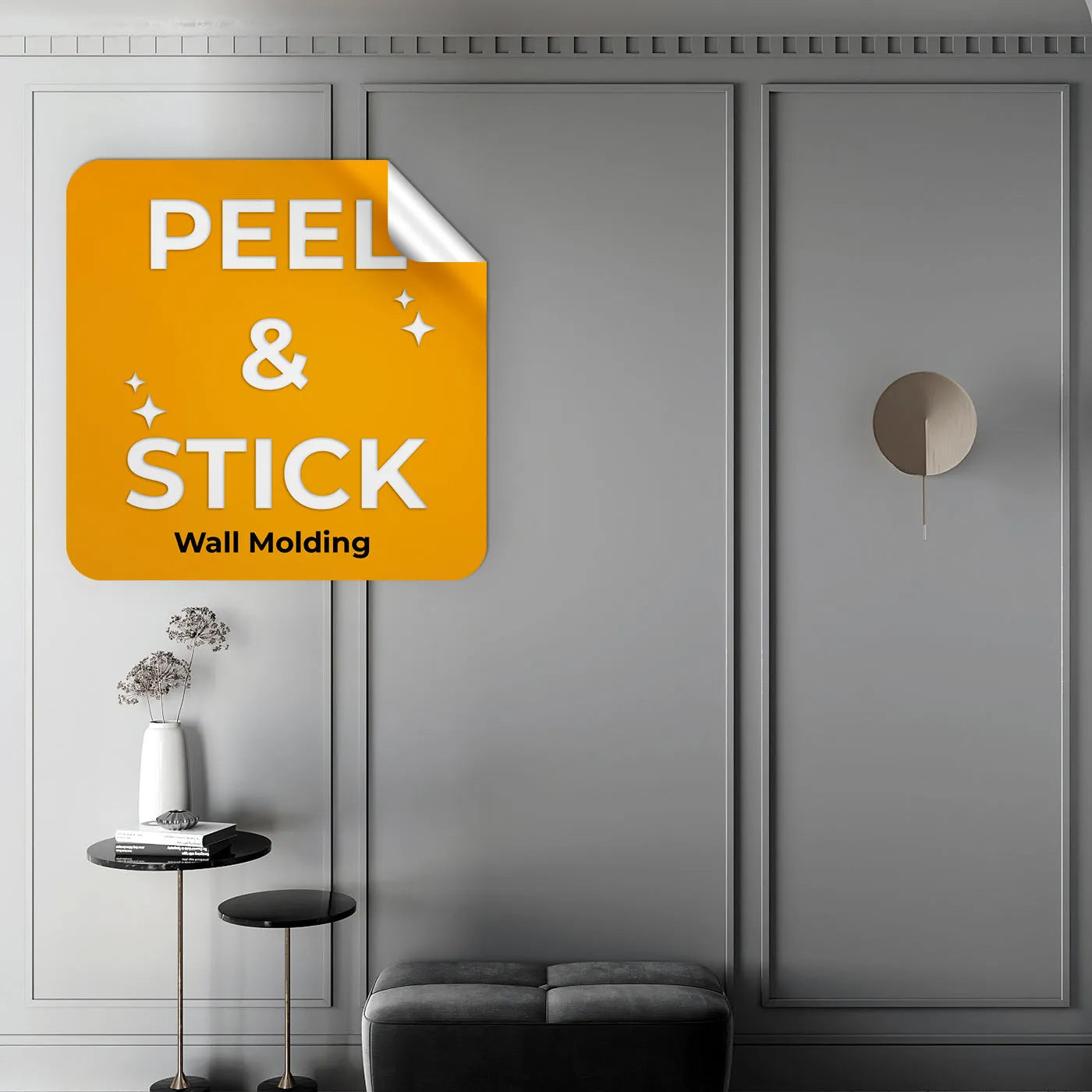 Peel and Stick Ready to Assemble Wall Molding Package - 3 Big