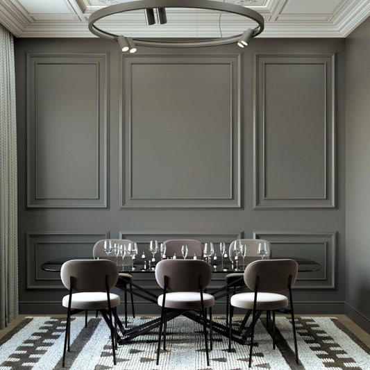Pre-cut Wall Molding Kit for Dining Room - 3 Upper 3 Bottom Nested Frames (P9)