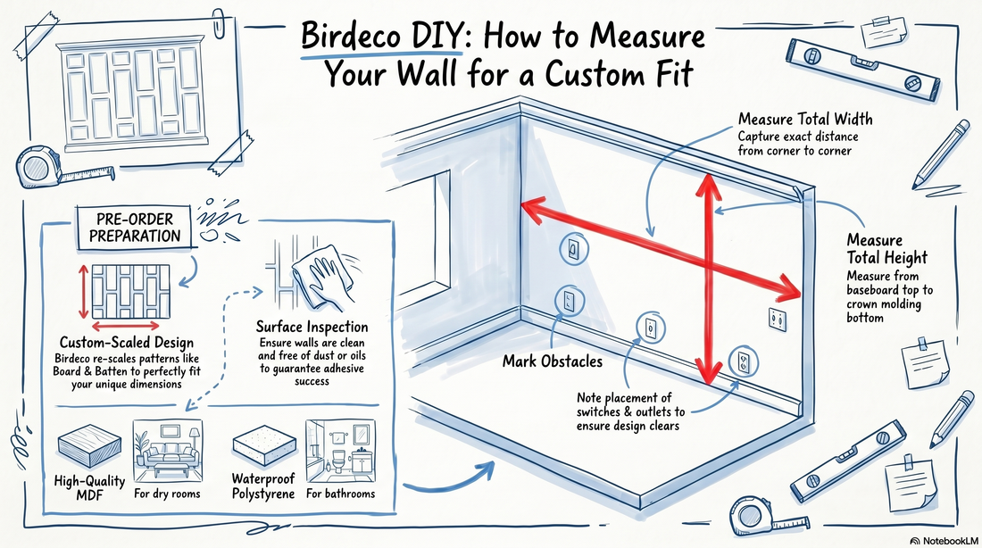 Birdeco DIY wall molding process