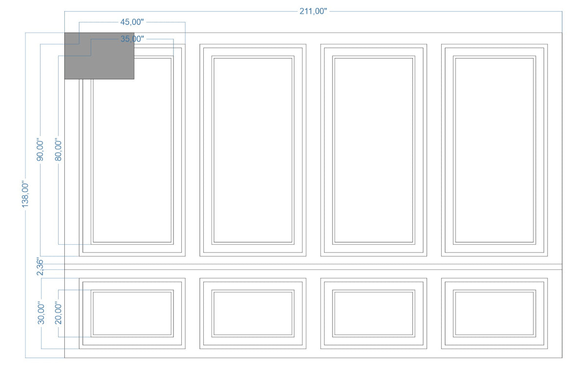 Custom-Made Wall Molding Design Service for MB. Peel and Stick by Birdeco