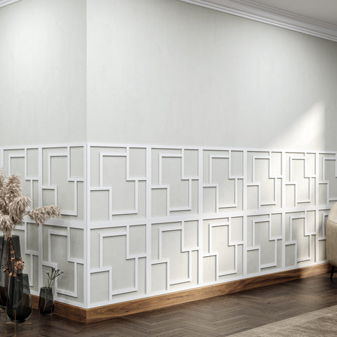 MDF Decorative Wall Panel to cover 23.6 x 23.6 inches spaces with 8mm Unprimed 6 Pieces MDF