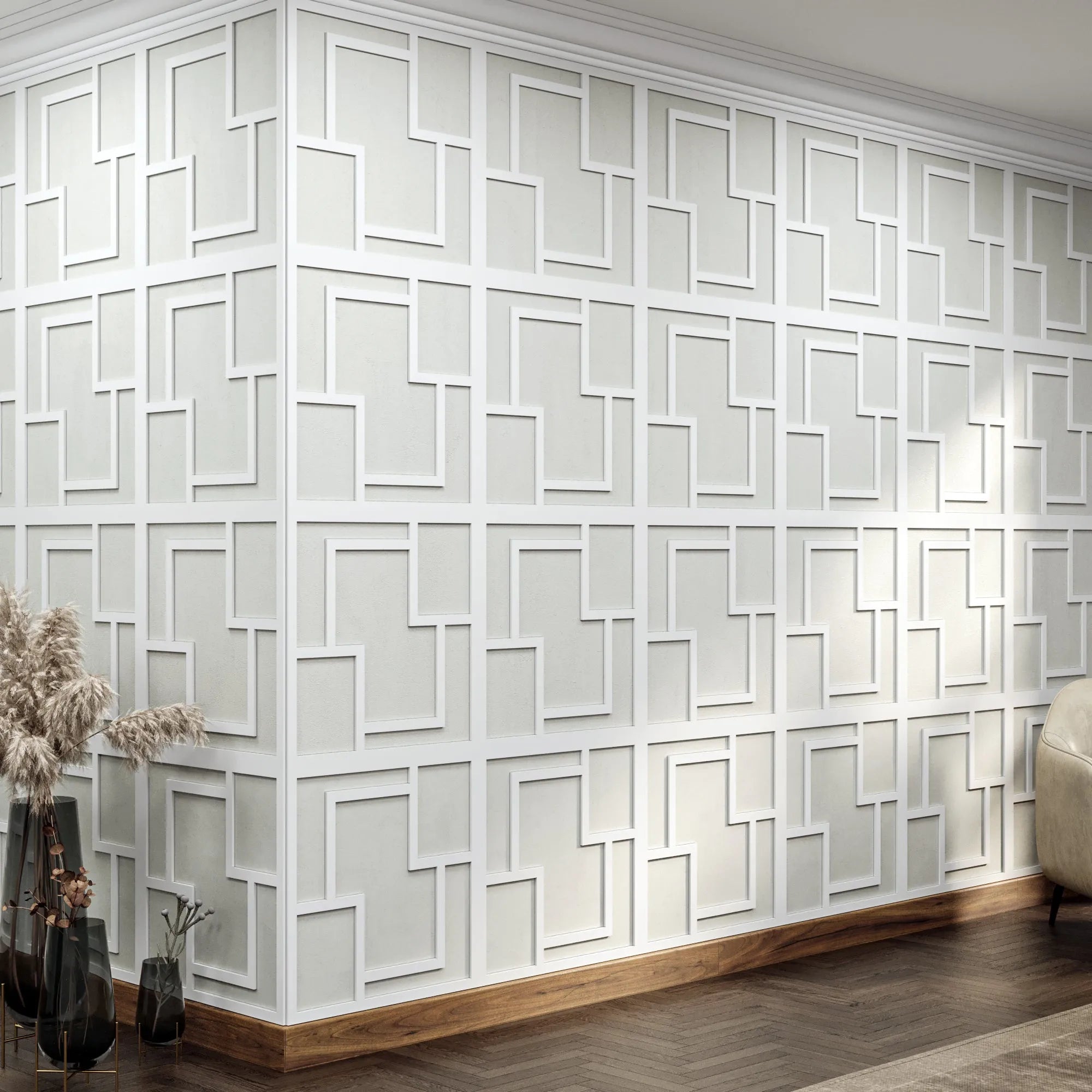 MDF Decorative Wall Panel to cover 23.6 x 23.6 inches spaces with 8mm Unprimed 6 PiecesMDF - Highest Quality Wall Moldings and Decor Products at Birdeco