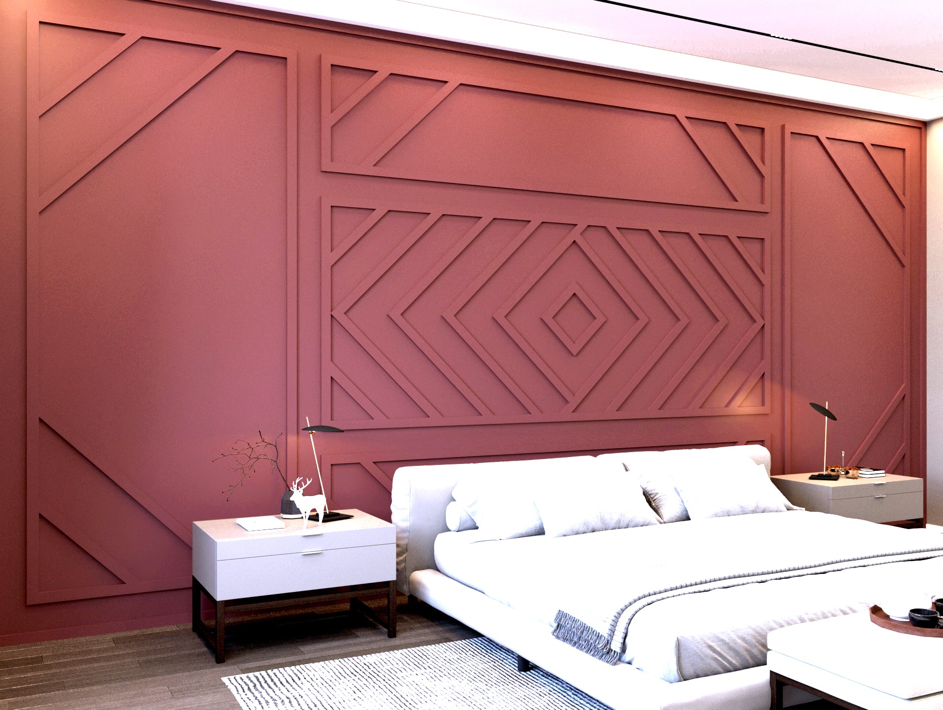 Pre-cut Flat Wall Molding Kit for Living Areas - Factory Primed Pieces ...