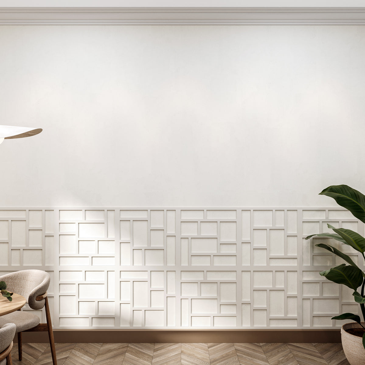 MDF Decorative Wall Panel to cover 23.6 x 23.6 inches spaces with 8mm Unprimed 6 Pieces MDF