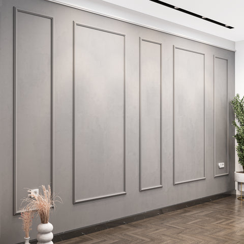 Birdeco ready-to-assemble wall molding package with five vertical frames, featuring easy-to-install decorative wall trim.