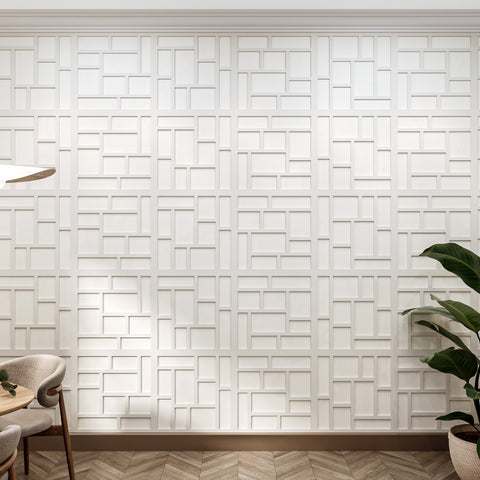 MDF Decorative Wall Panel to cover 23.6 x 23.6 inches spaces with 8mm Unprimed 6 Pieces MDF