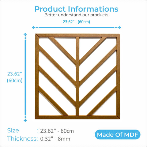 MDF Wall Panel to cover 23.6 x 23.6 inches spaces with 8mm Unprimed 6 Pieces MDF - Highest Quality Wall Moldings and Decor Products at Birdeco