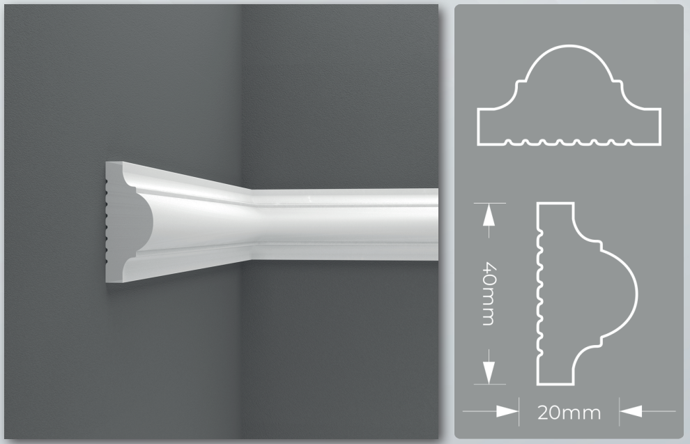Accent Wall Kit: Effortless Elegance with Precut Factory Primed Wall Molding - Create 1 Upper and 2 Bottom Frames - Wall Molding Products by Birdeco
