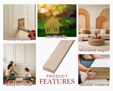 Birdeco Arched Wall Panel Kit: Pre-Cut MDF Wall Molding