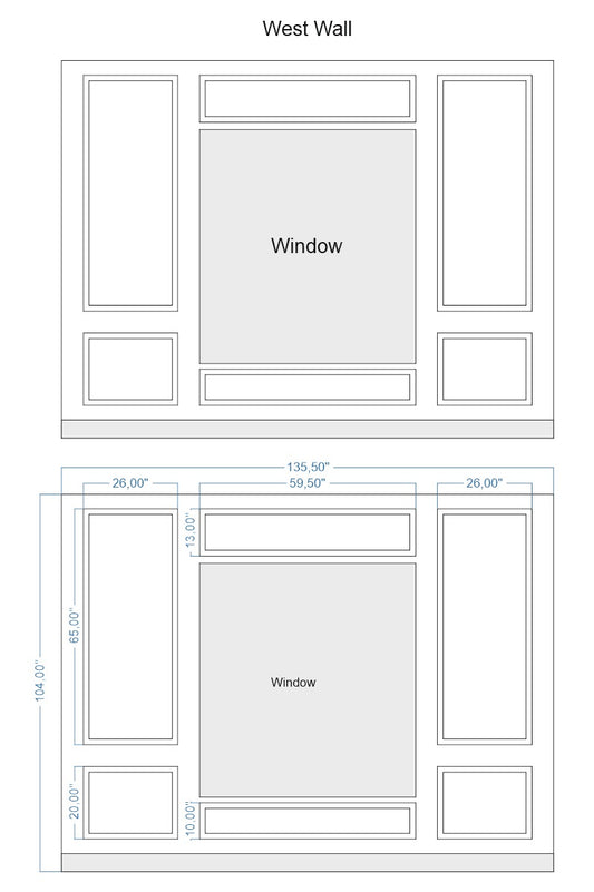 Custom-Made Wall Molding Design Service Peel and Stick for Brian M. by Birdeco