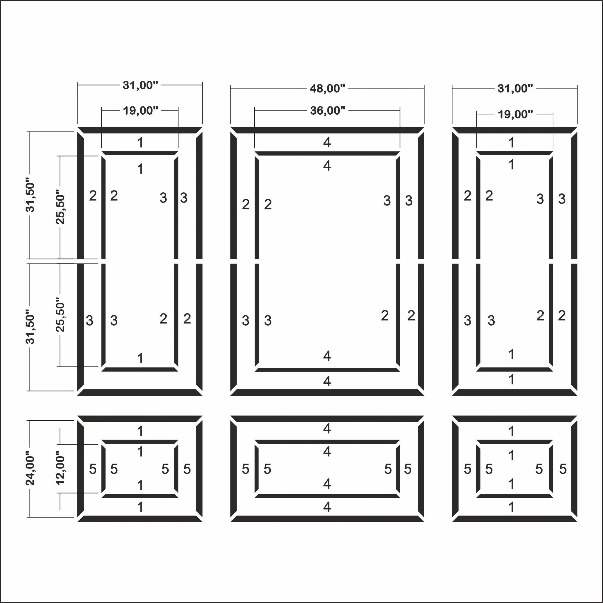 Elegant nested frame wall molding design creating classic dining room look