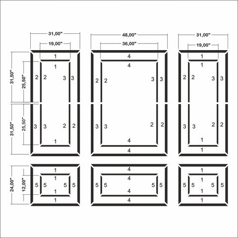 Elegant nested frame wall molding design creating classic dining room look