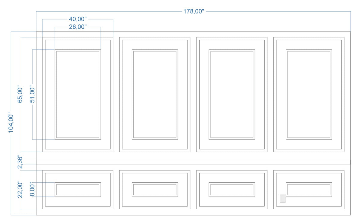 Custom-Made Wall Molding Design Service for Jewell D. by Birdeco Peel And Stick