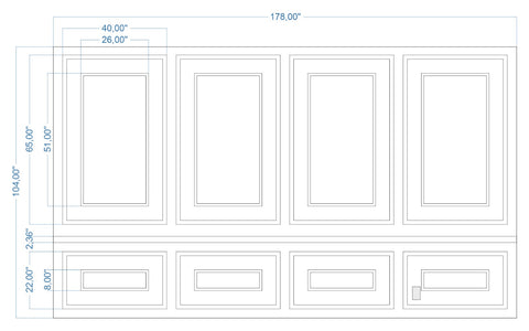 Custom-Made Wall Molding Design Service for Jewell D. by Birdeco Peel And Stick