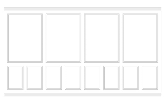Custom-made wall molding design by Birdeco for Joe T., featuring intricate wall molding patterns in a stylish interior setting.