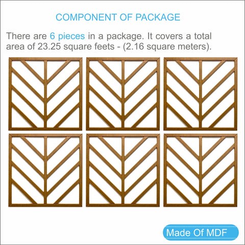 MDF Wall Panel to cover 23.6 x 23.6 inches spaces with 8mm Unprimed 6 Pieces MDF