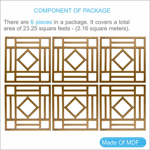 Premium MDF Wall Paneling | 23.6 x 23.6 Inches Unprimed 8mm - 6 Pieces MDF