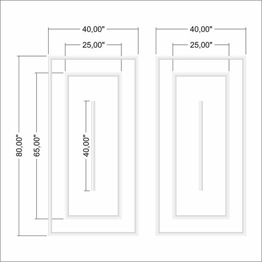 Modern Design Wall Molding Kit - Ready to Assemble | 2 Nested Frames | Pre-Cut & Primed