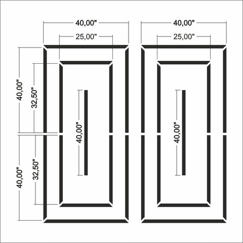 Kit di modanatura da parete dal design piatto - Pronto da assemblare per realizzare 2 cornici annidate (P21)