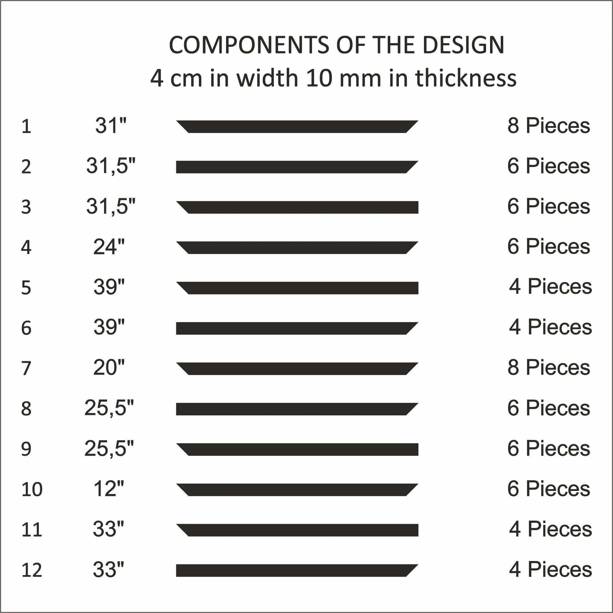 Nursery Wall Molding Kit - Ready to Assemble | 3 Upper & 3 Bottom Nested Frames | Pre-Cut & Primed - Highest Quality Wall Moldings and Decor Products at Birdeco