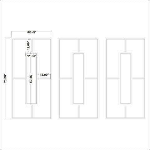 Modern Design Wall Molding Kit - Ready to Assemble, 3 Vertical Rectangles of Pre-cut (P11)