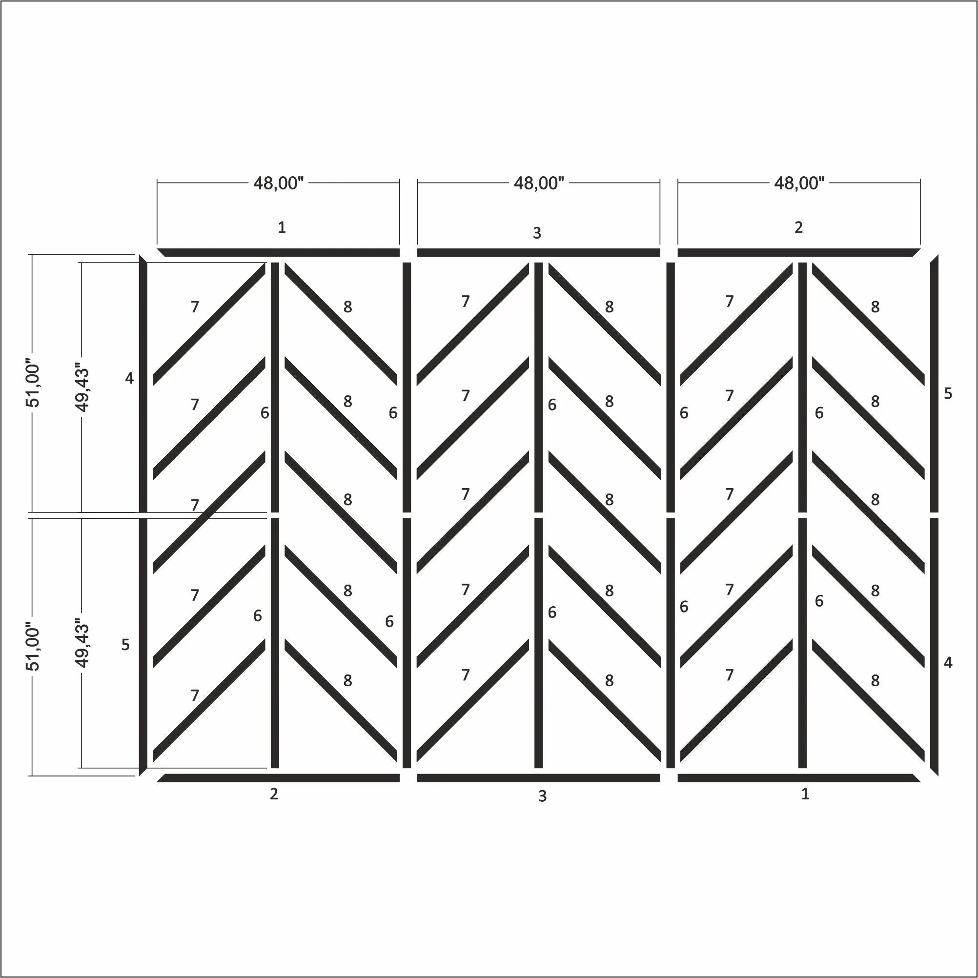 Herringbone Pattern Wall Molding Kit - Ready to Assemble for Living Areas | Pre-Cut & Primed - Highest Quality Wall Moldings and Decor Products at Birdeco