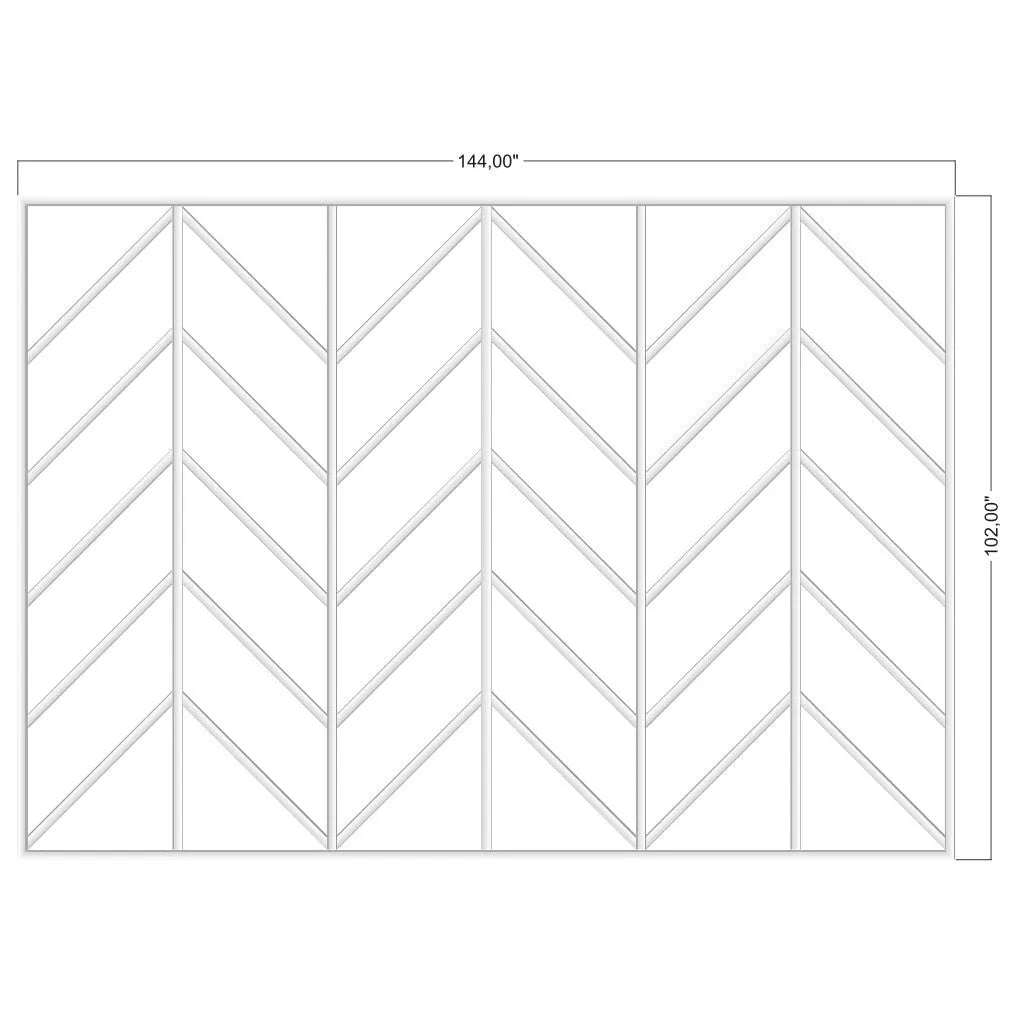 Herringbone Pattern Wall Molding Kit - Ready to Assemble for Living Areas | Pre-Cut & Primed - Highest Quality Wall Moldings and Decor Products at Birdeco