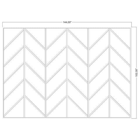 Herringbone Pattern Wall Molding Kit - Ready to Assemble for Living Areas (P12)