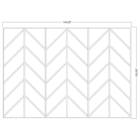 Herringbone Pattern Wall Molding Kit - Ready to Assemble for Living Areas | Pre-Cut & Primed - Highest Quality Wall Moldings and Decor Products at Birdeco