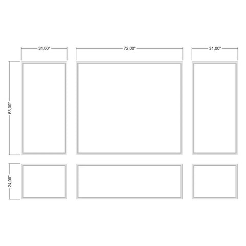 Ready to Assemble Wall Molding Kit - 3 Upper & 3 Bottom Frames | Easy Installation - Highest Quality Wall Moldings and Decor Products at Birdeco