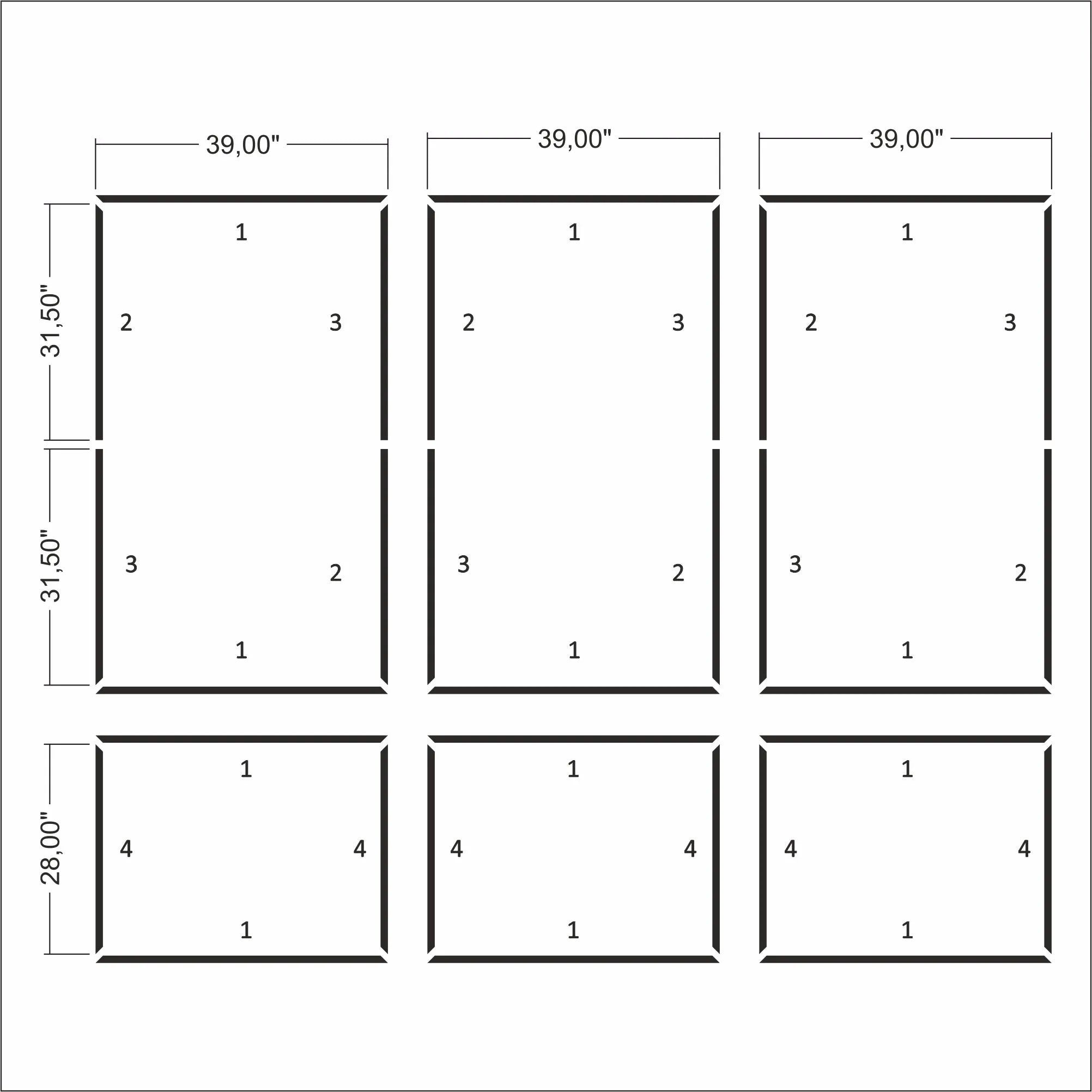 Bottom Frame Cover Panel Wall Molding Package - 3 Upper and 3 Bottom Frames (P32) - Premium ...