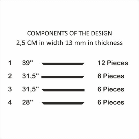 Pacchetto modanatura parete - 3 telai superiori e 3 inferiori (P32)
