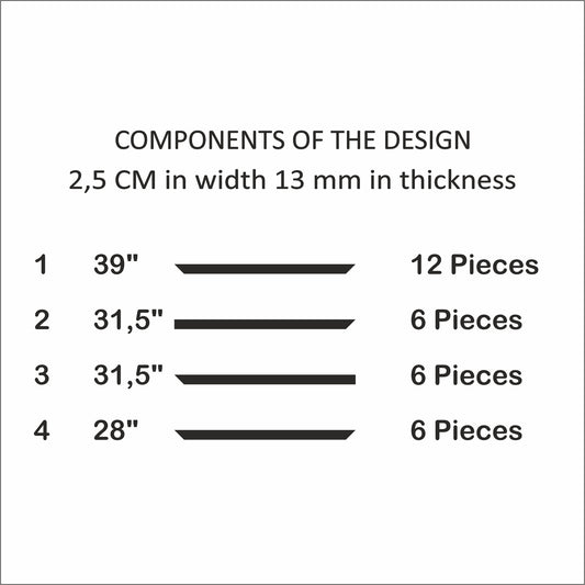 Peel and Stick Wall Molding - 3 Upper and 3 Bottom Frame (P32P)