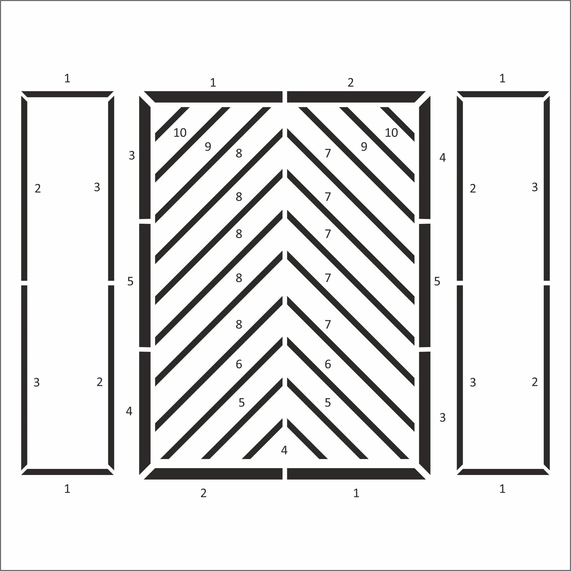 Bedroom Wall Trim Molding Kit - Ready to Assemble Wall Paneling | 2 Side Frames & 1 Middle Frame - Highest Quality Wall Moldings and Decor Products at Birdeco