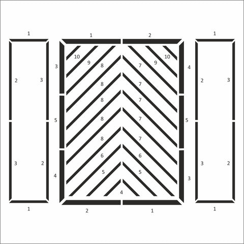 Kit modanatura da parete - 2 cornici laterali e 1 cornice centrale (P34)