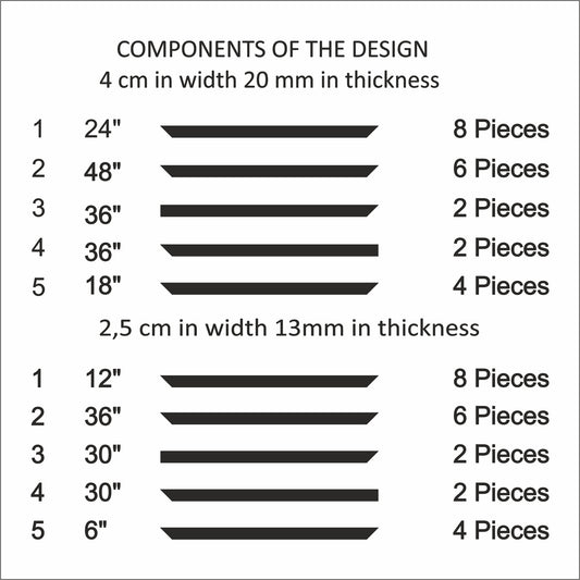 Wall Moulding Kit - 3 Upper and 2 Bottom Frames (P4)