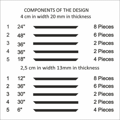 Kit modanatura parete - 3 telai superiori e 2 inferiori (P4)