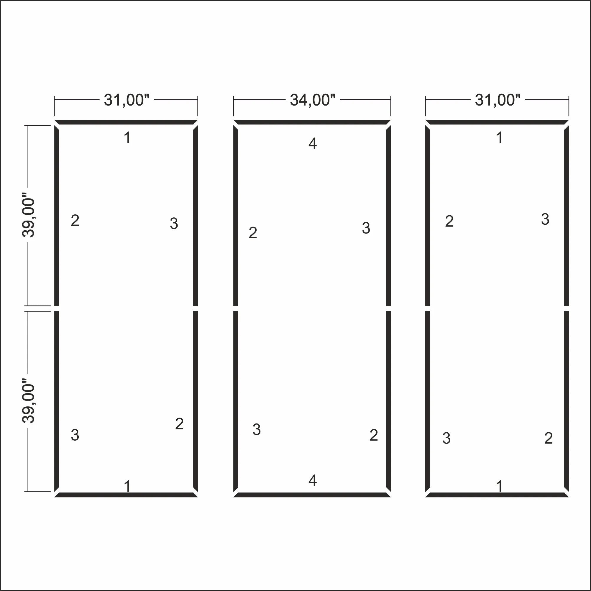 Peel and Stick Ready to Assemble Wall Molding Package - 3 Vertical Frames | Easy Installation - Highest Quality Wall Moldings and Decor Products at Birdeco