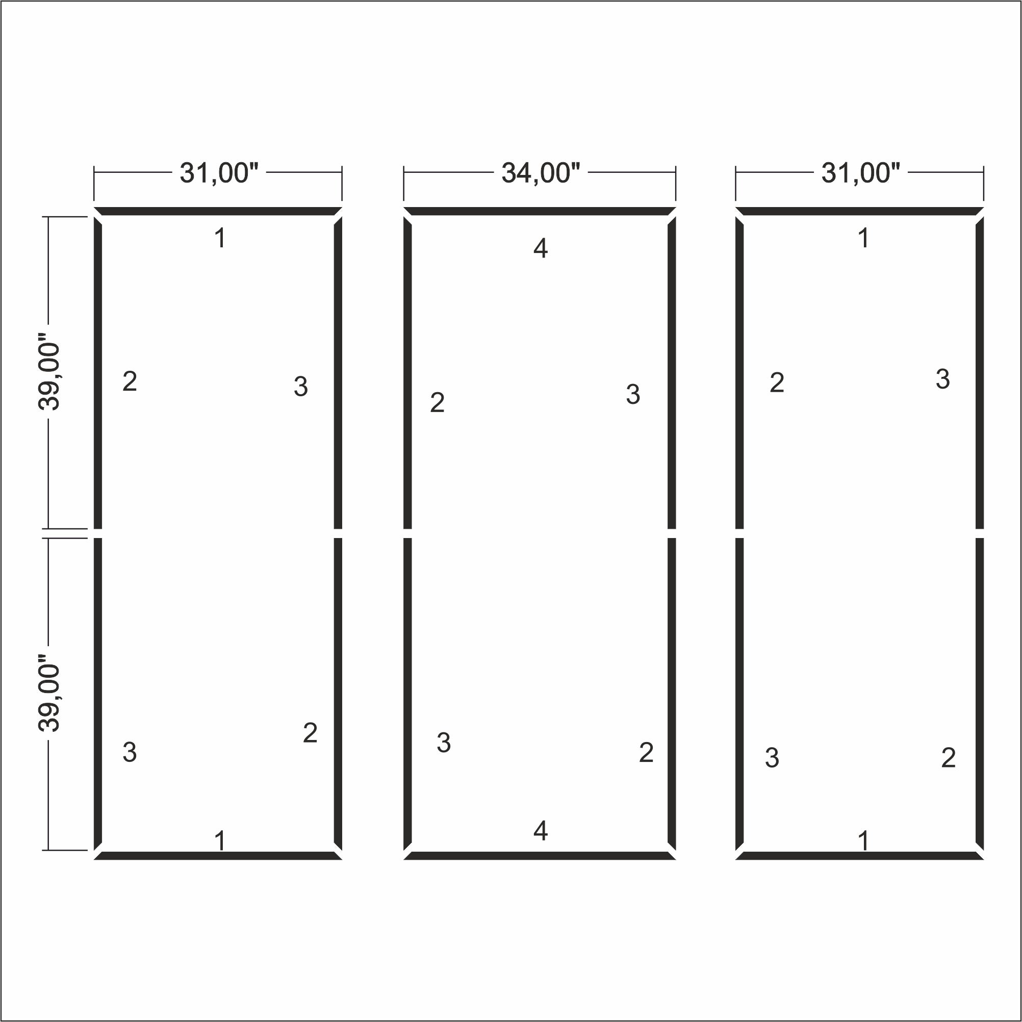 Ready to Assemble Wall Molding Package - 3 Big Frames (P49)