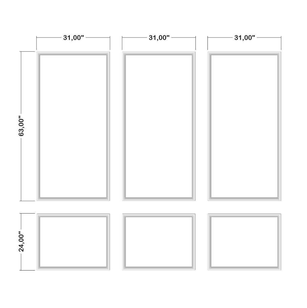 Kit di modanatura per pareti stacca e incolla - 3 telai superiori e 3 inferiori (P5P)
