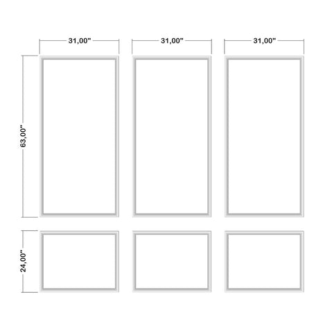 Ready to Go Wall Molding Kit - 3 Upper and 3 Bottom Frames (P5)