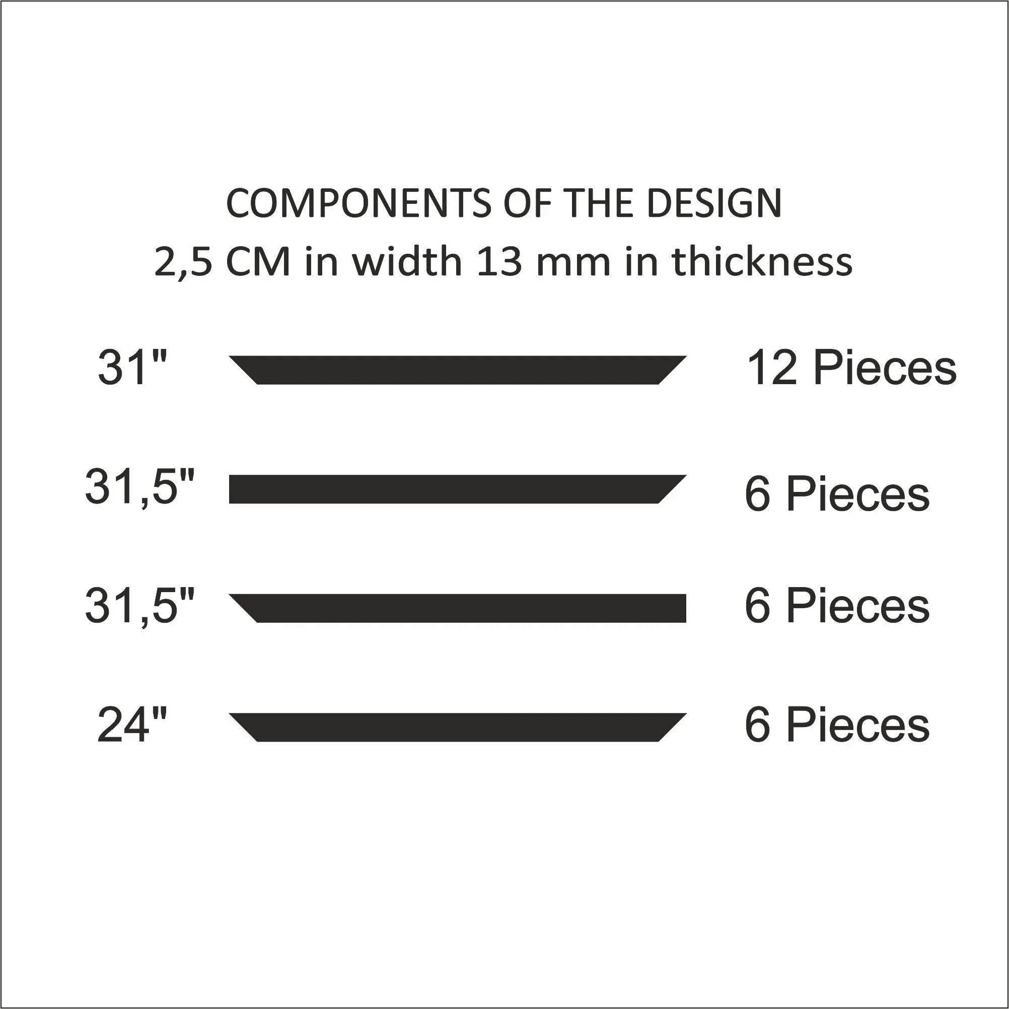 Peel and Stick Wall Molding Kit - 3 Upper and 3 Bottom Frames | Easy Installation - Highest Quality Wall Moldings and Decor Products at Birdeco