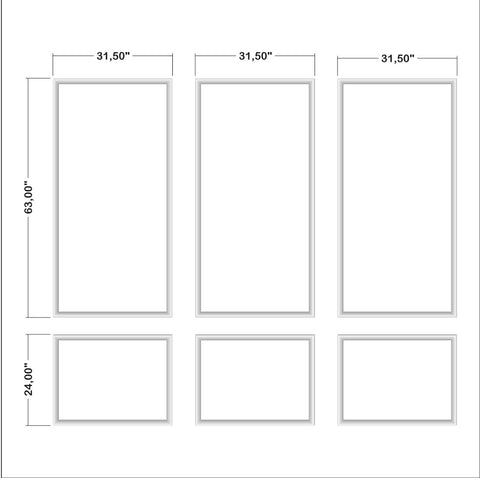 Kit di modanatura a parete pronto all'uso - 3 telai superiori e 3 inferiori (P5)